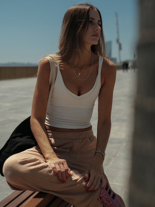 LIGHT TEXTURE PANTS - MOCCA