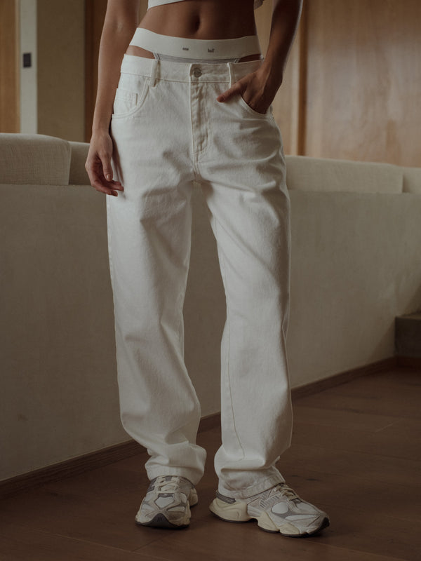 LOW RISE STRAIGHT JEAN  - SOFT WHITE