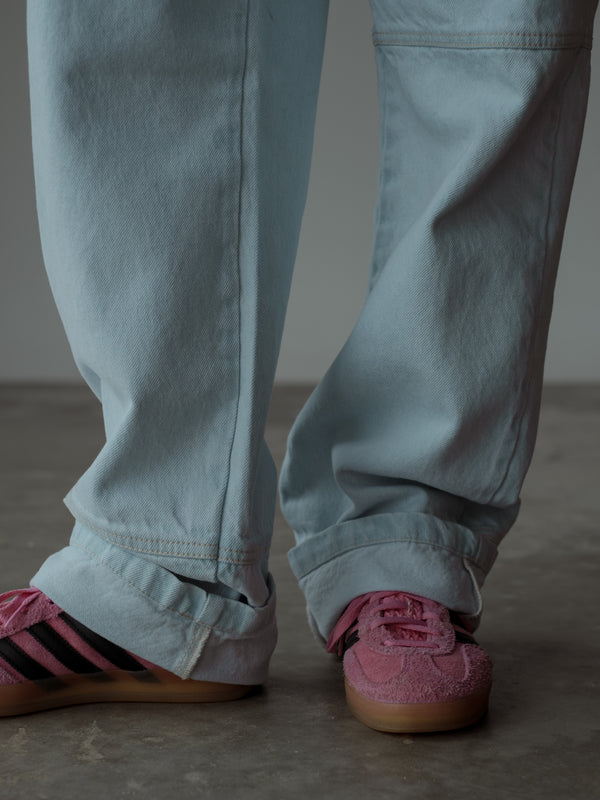 WIDE BLOCK JEAN - SUPER LIGHT BLUE