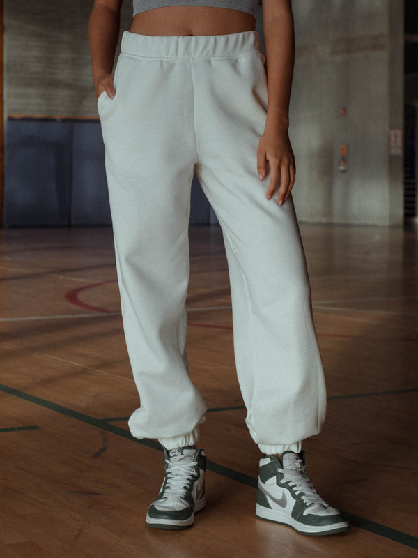 RELAXED ECO SWEATPANTS - CREAMY