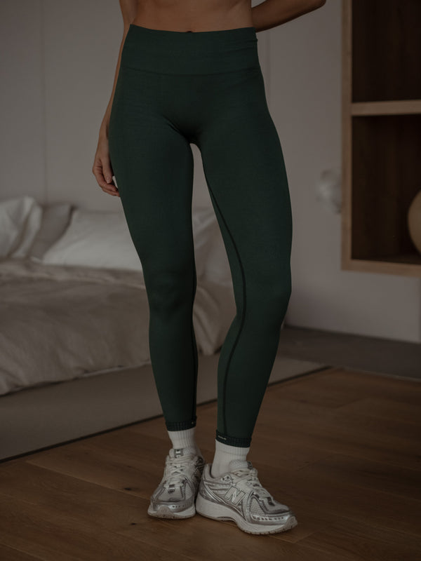 STRIPE SEAMLESS LEGGINGS - MYSTIC GREEN