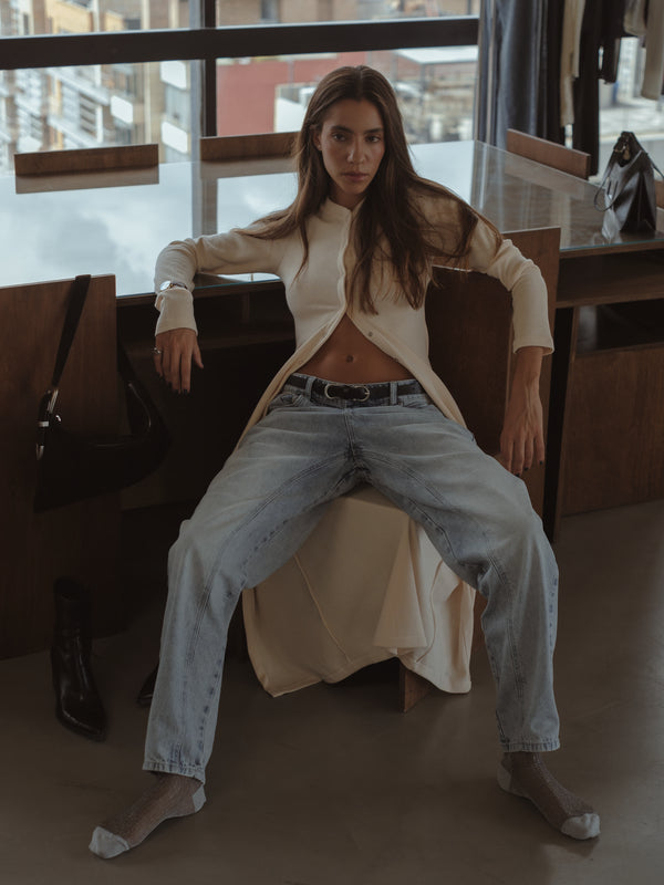 MESH SHINY SOCKS - PLATINUM