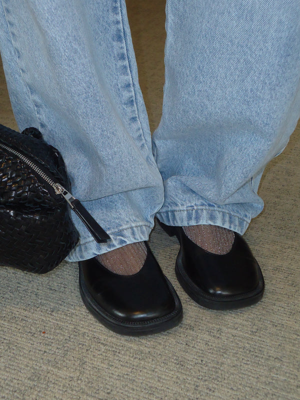 MESH SHINY SOCKS - PLATINUM