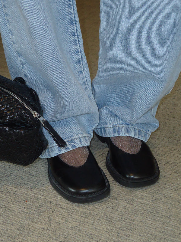 MESH SHINY SOCKS - PLATINUM