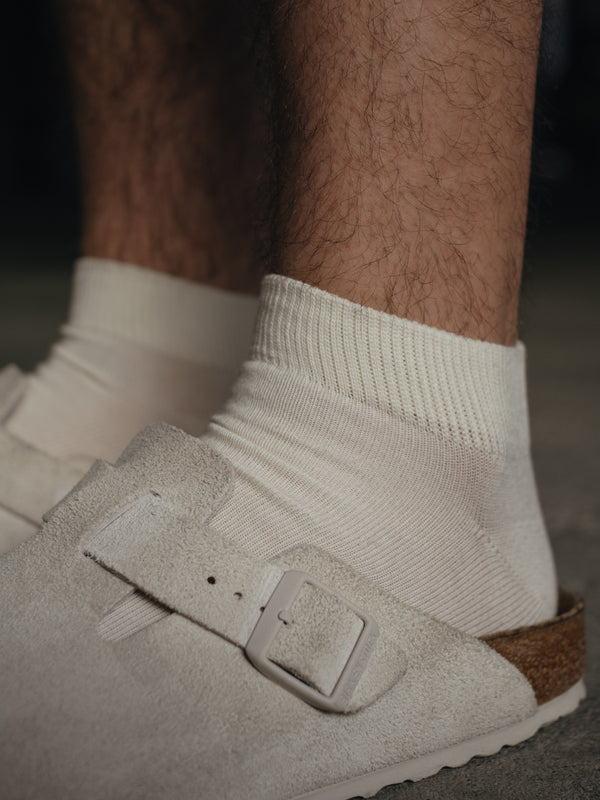 ANKLE RIB SOCKS - CREAMY