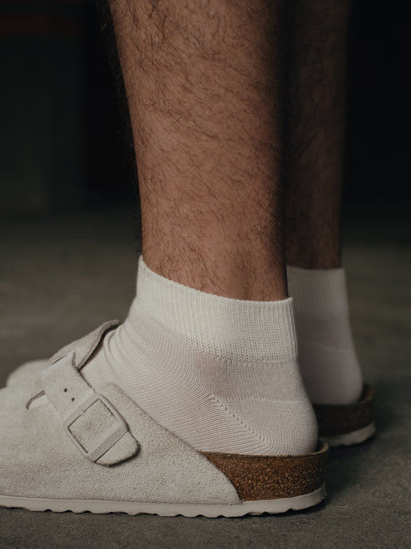 ANKLE RIB SOCKS - CREAMY