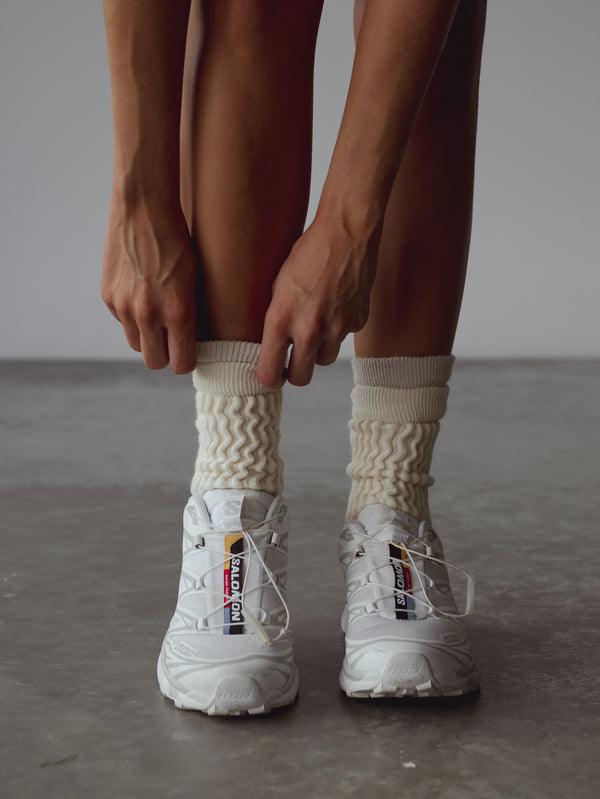 LAYERING PILATES SOCKS - CREAMY