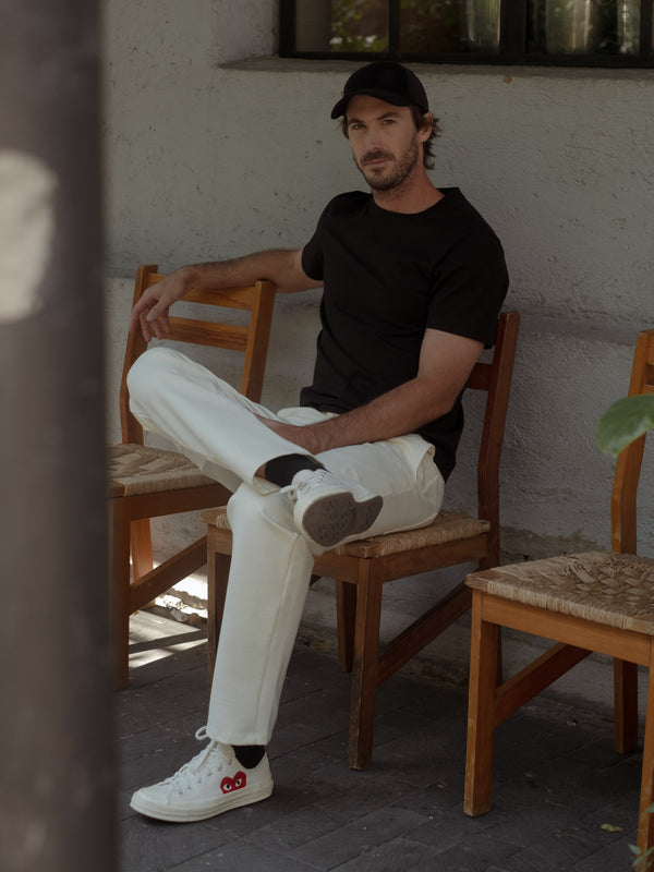 MEN CARGO TRACK PANT - CREAMY