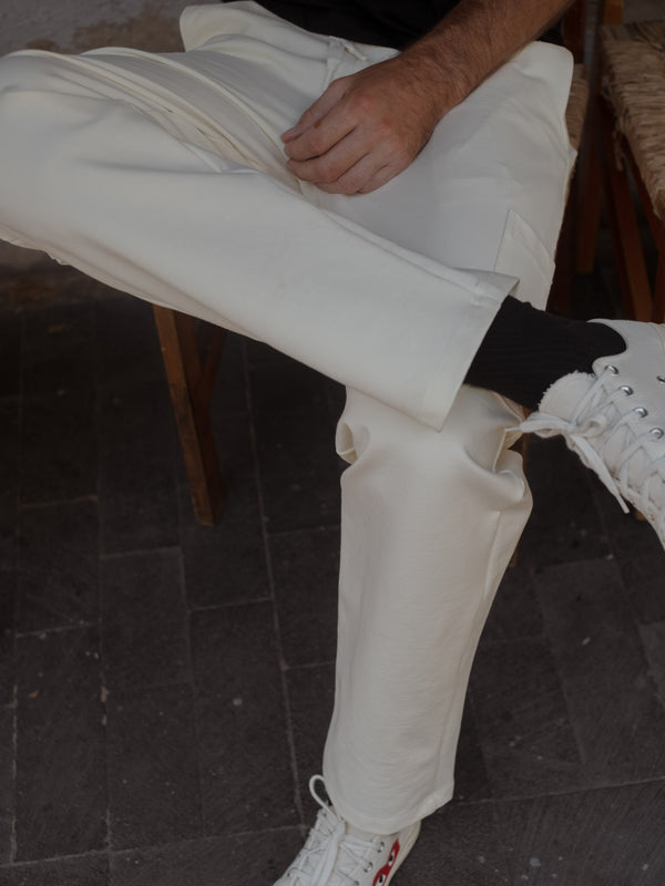 MEN CARGO TRACK PANT - CREAMY