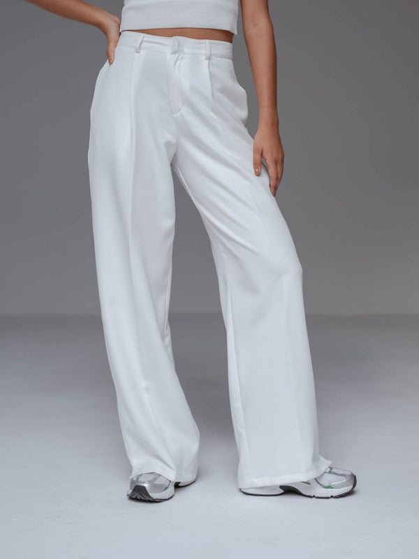 WIDE TROUSERS - CREAMY