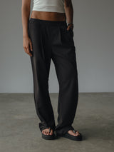 WIDE LEG BAND PANT - BLACK
