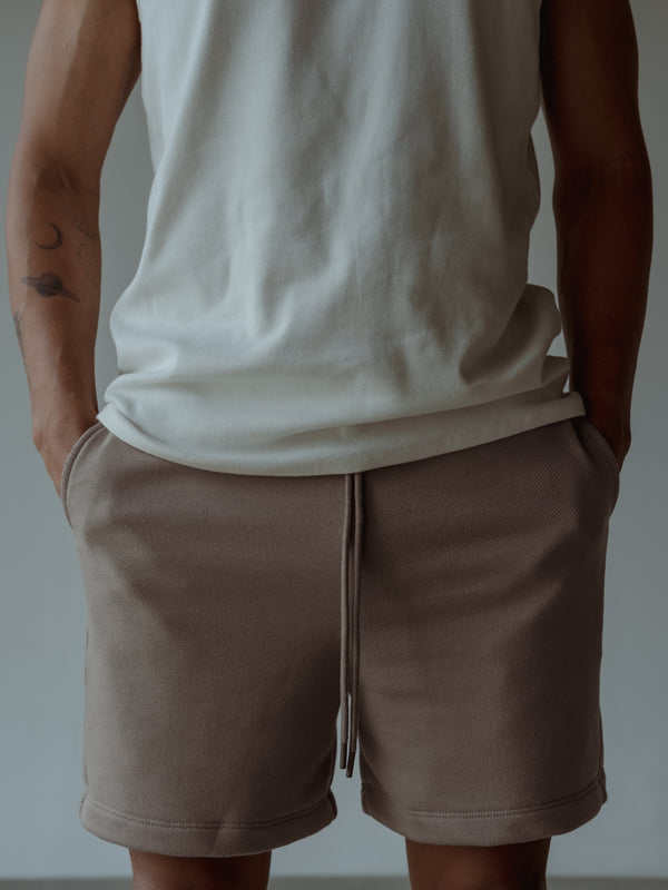 MEN COTTON MINIMAL SHORT - ASH