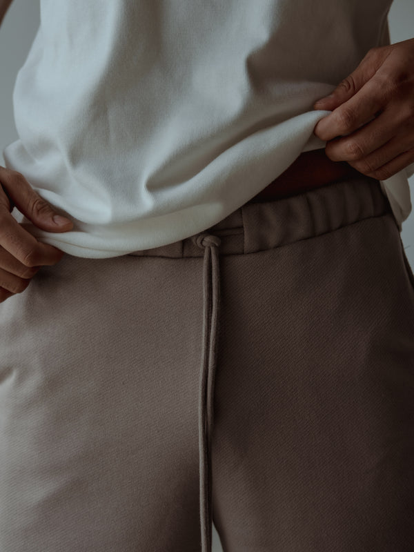 MEN COTTON MINIMAL SHORT - ASH