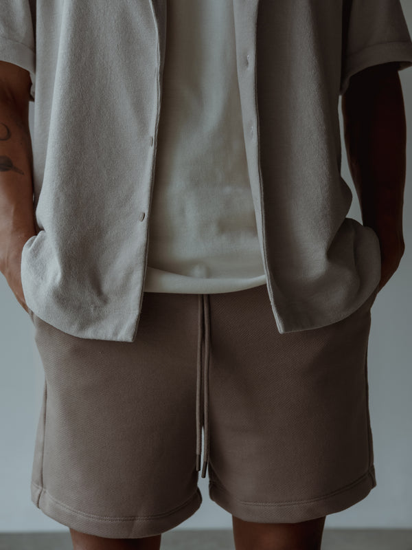 MEN COTTON MINIMAL SHORT - ASH