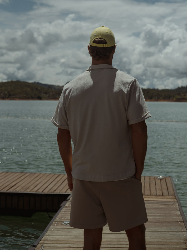 MEN COTTON MINIMAL SHORT - ASH