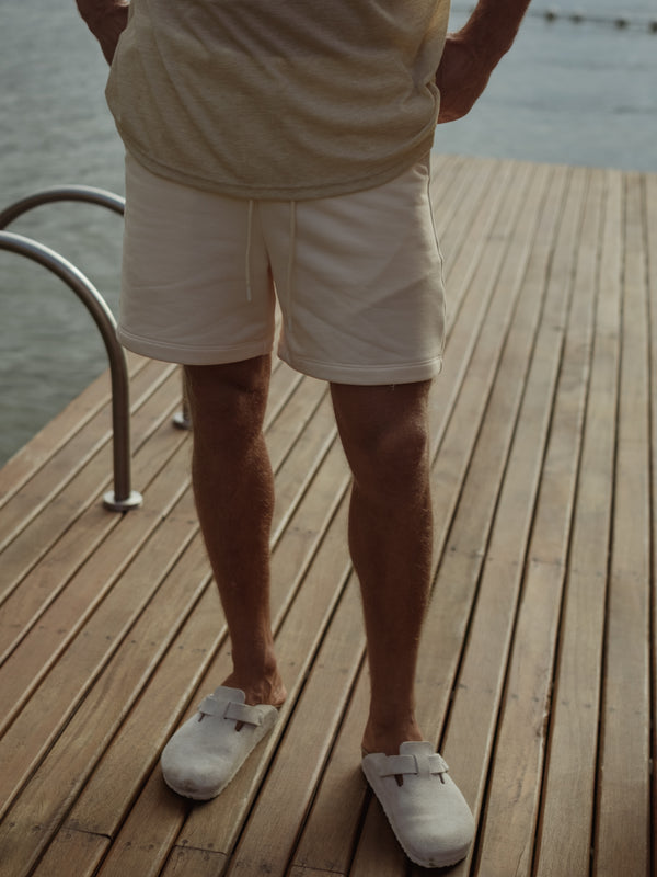 MEN COTTON MINIMAL SHORT - SEA SALT