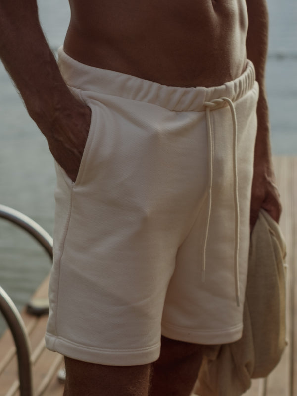 MEN COTTON MINIMAL SHORT - SEA SALT