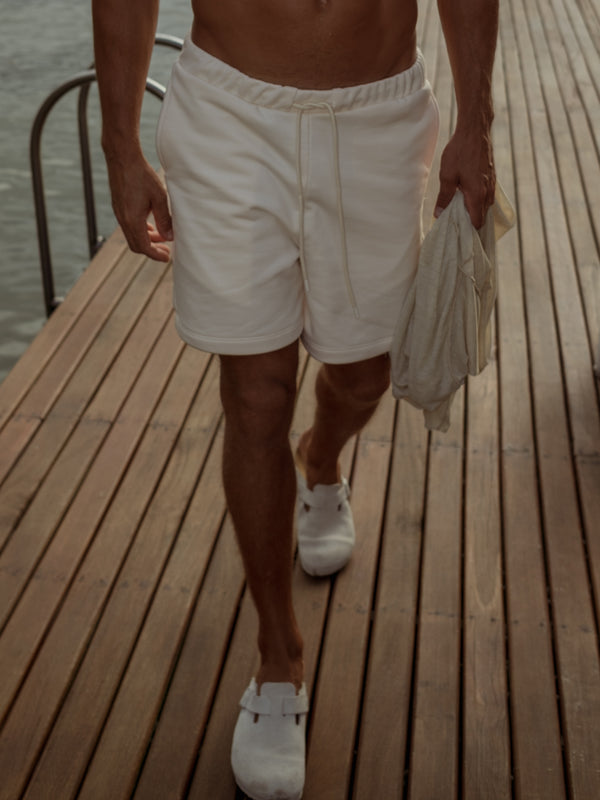 MEN COTTON MINIMAL SHORT - SEA SALT