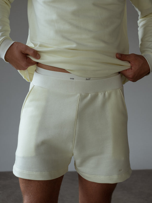 Pretina enresortada short color crudo en algodón 