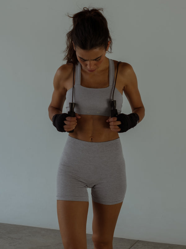 MOTION SEAMLESS SHORT - GRAY JASPE