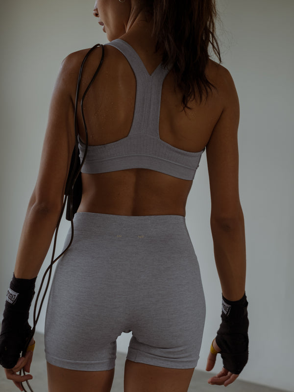 MOTION SEAMLESS SHORT - GRAY JASPE