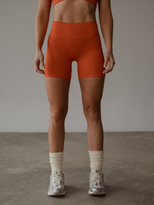 SHAPE SEAMLESS MINI SHORT  - BRIGHT ORANGE