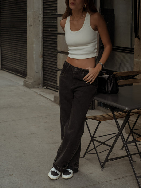 BASIC RIB TANK TOP - SOFT WHITE