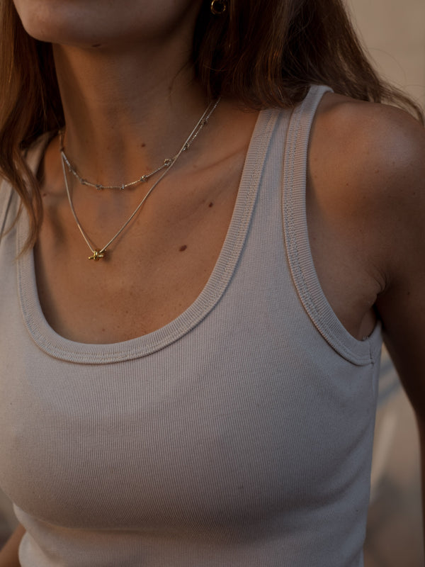 BASIC RIB TANK TOP - LIGHT GRAY