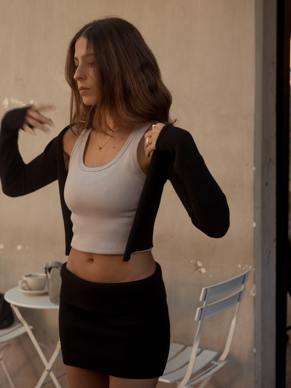 BASIC RIB TANK TOP - LIGHT GRAY