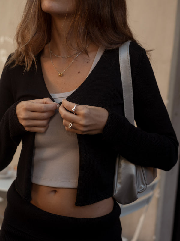 BASIC RIB TANK TOP - LIGHT GRAY