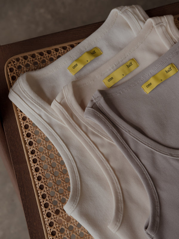 BASIC RIB TANK TOP PACK X3  - SOFT NEUTRALS