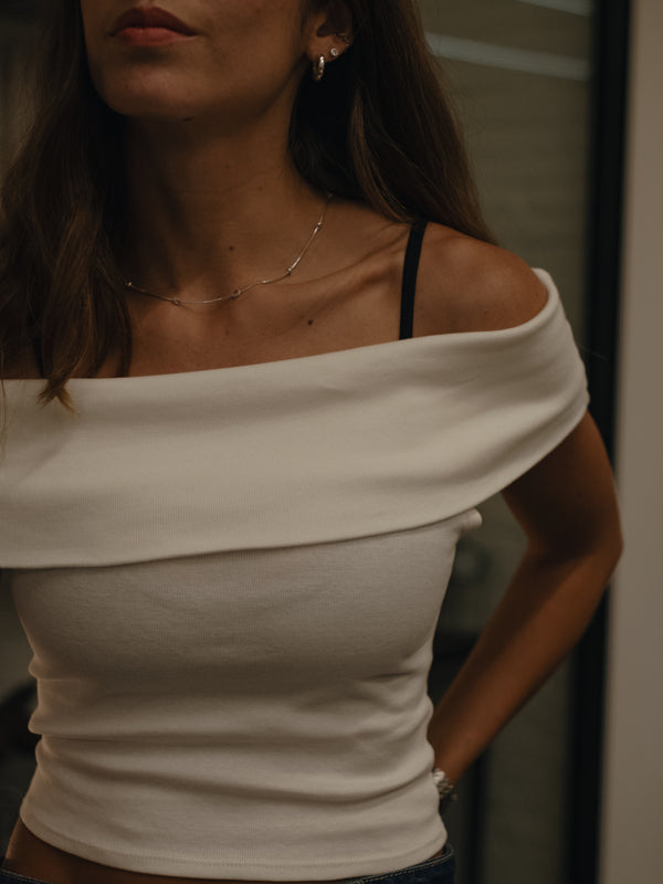 FOLDED TANK TOP - SOFT WHITE