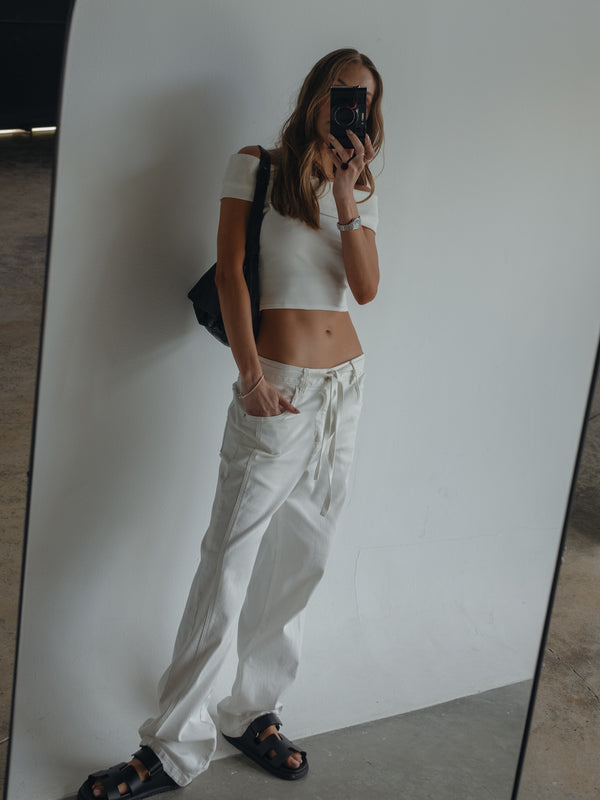 FOLDED TANK TOP - SOFT WHITE