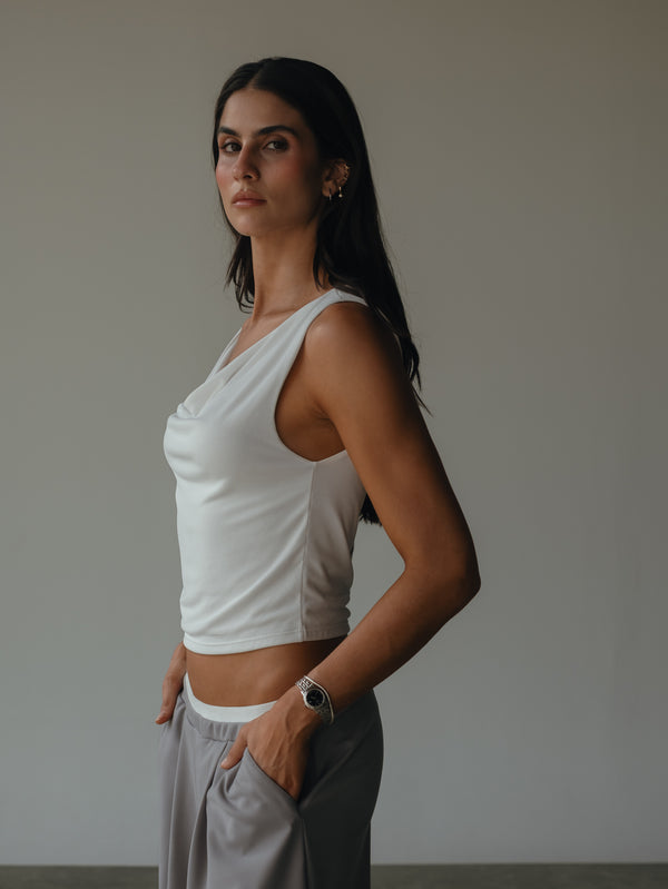 FLOWY TANK TOP - SOFT WHITE