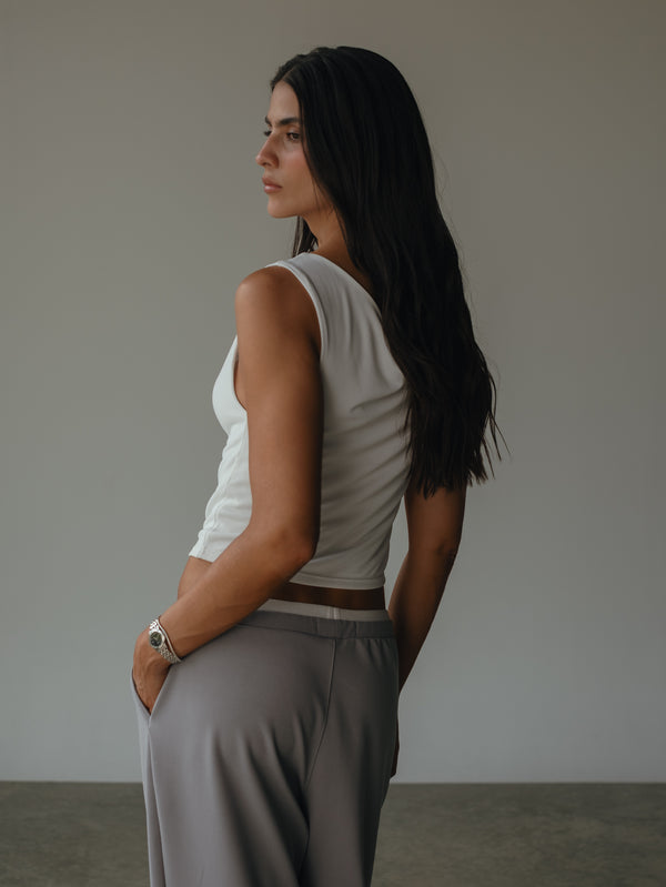 FLOWY TANK TOP - SOFT WHITE