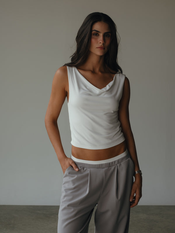 FLOWY TANK TOP - SOFT WHITE