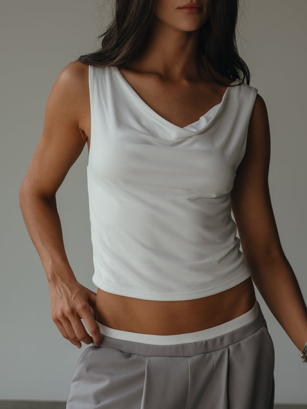 FLOWY TANK TOP - SOFT WHITE