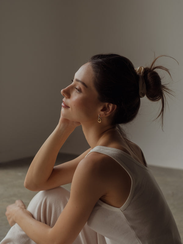 COTTON PIJAMA TANK TOP  - CREAMY