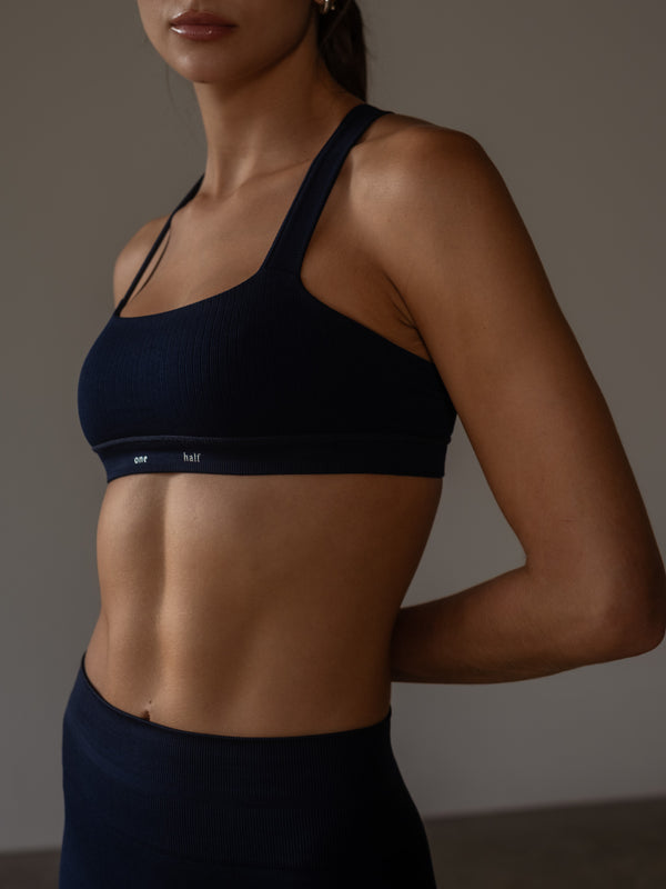 CONTOUR SEAMLESS CROP TOP  - CORE BLUE