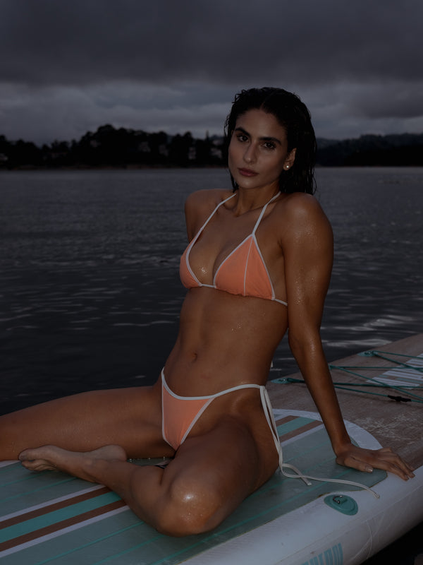 TRIANGLE TIE TOP - TANGERINE