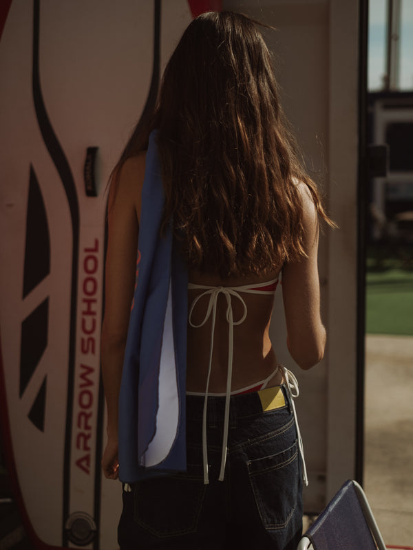 OVAL TIE TOP - CHILI RED