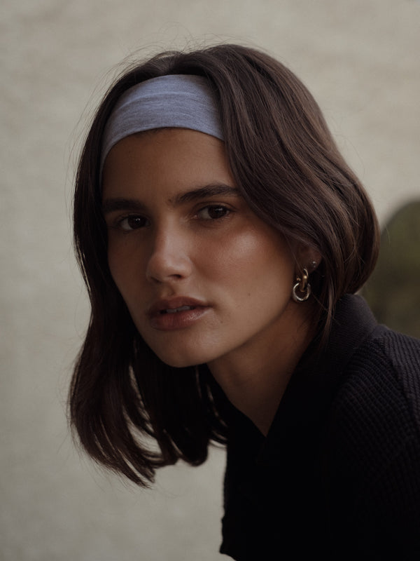 COTTON HEADBAND - GRAFITO GRAY