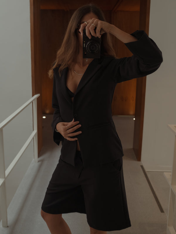 WAIST CLASSIC BLAZER - BLACK