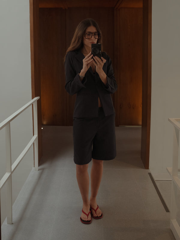 WAIST CLASSIC BLAZER - BLACK