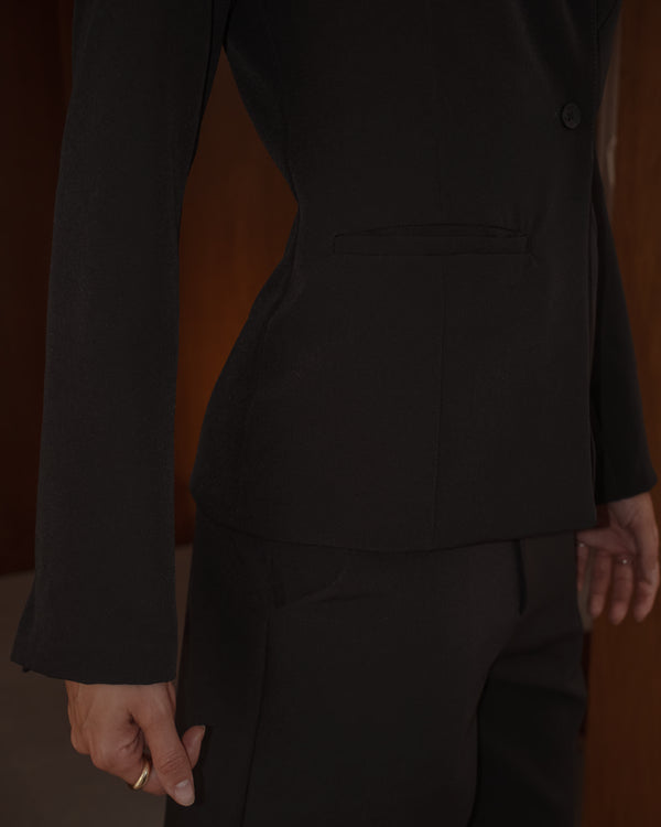 WAIST CLASSIC BLAZER - BLACK