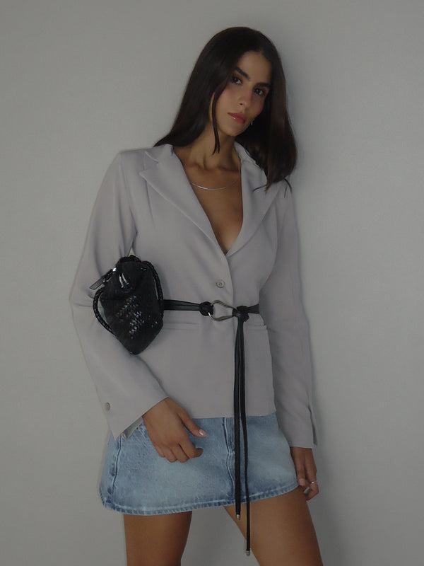 WAIST CLASSIC BLAZER - SAND