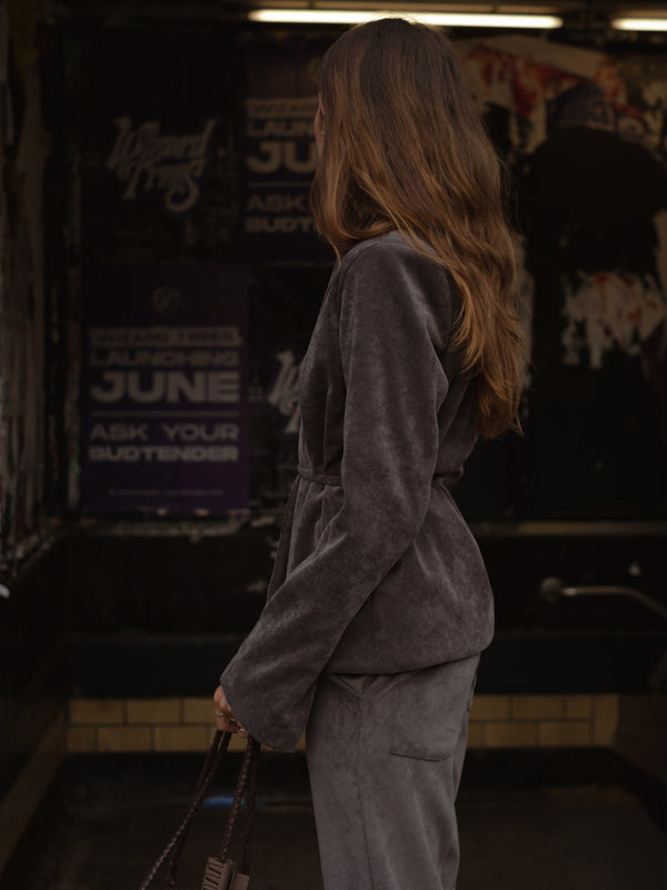 CORD BLAZER - DEEP BROWN