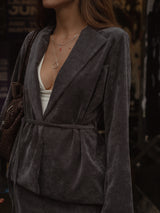 CORD BLAZER - DEEP BROWN