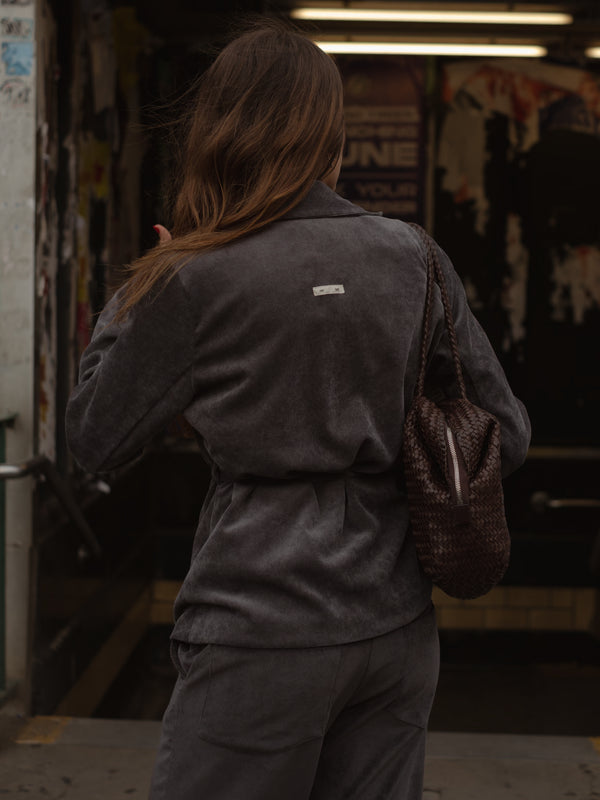 CORD BLAZER - DEEP BROWN