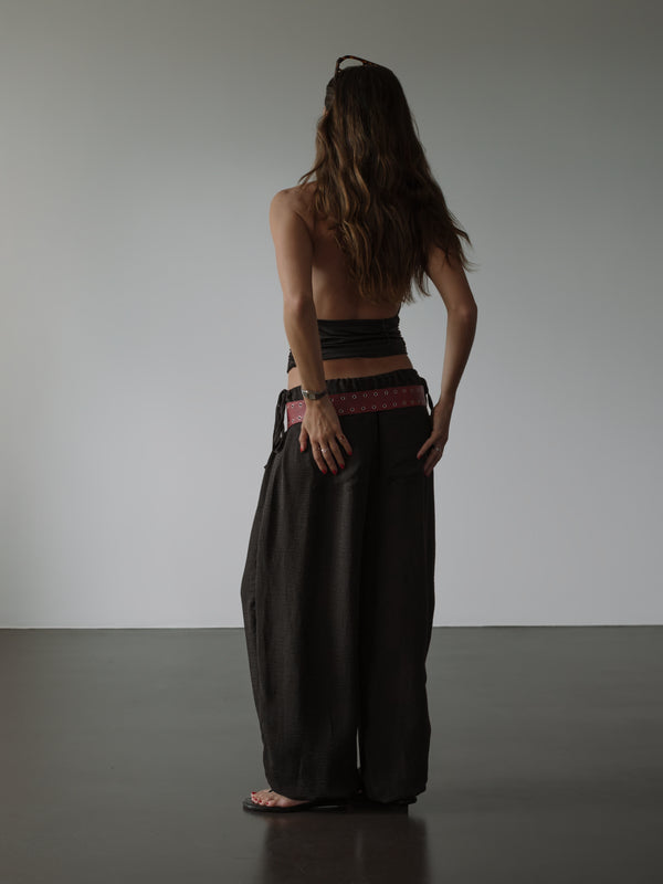 BOHO HALTER BLOUSE - BLACK